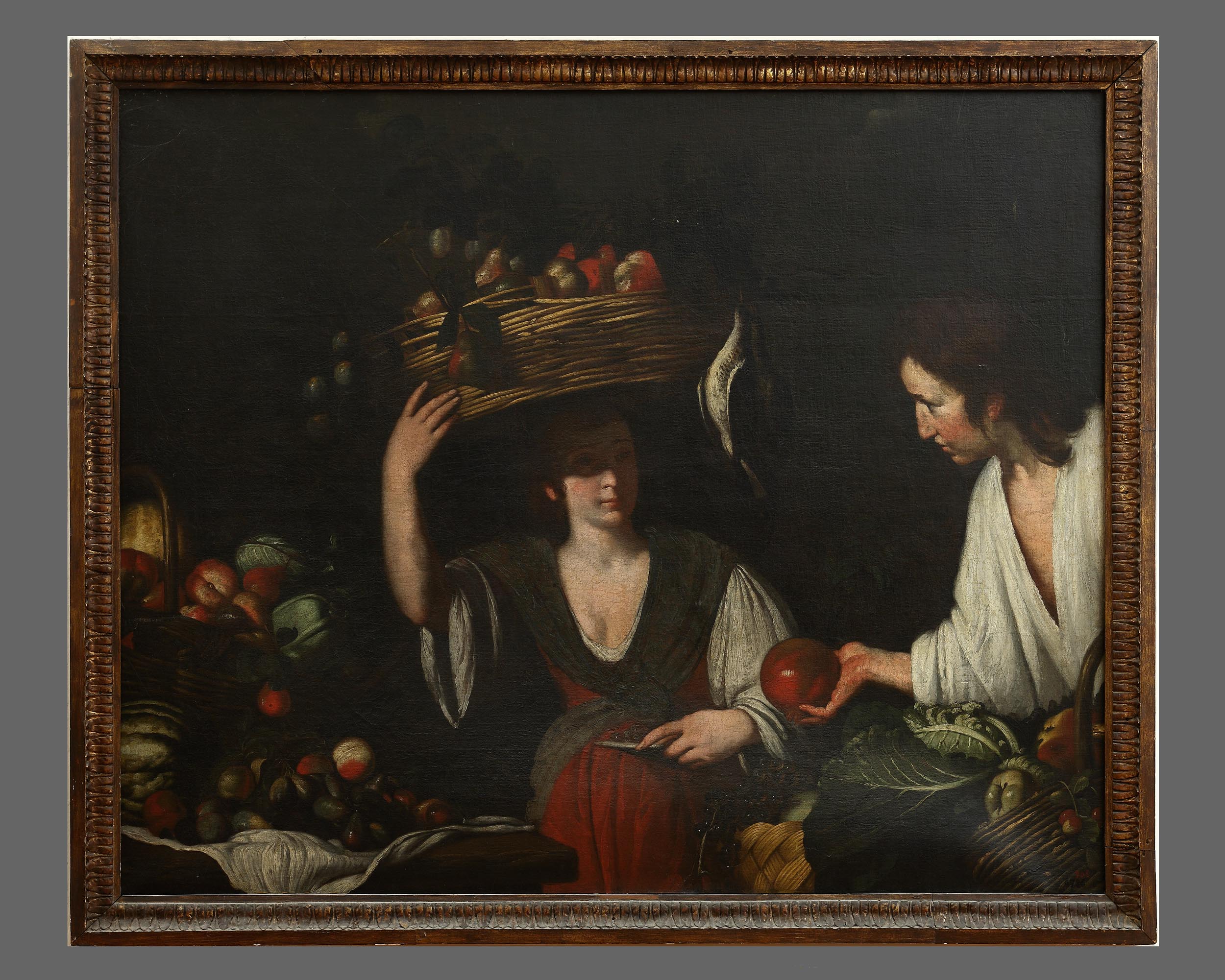 venditrice di frutta (dipinto, opera isolata) di Stroifi Ermanno (attribuito) (sec. XVII)