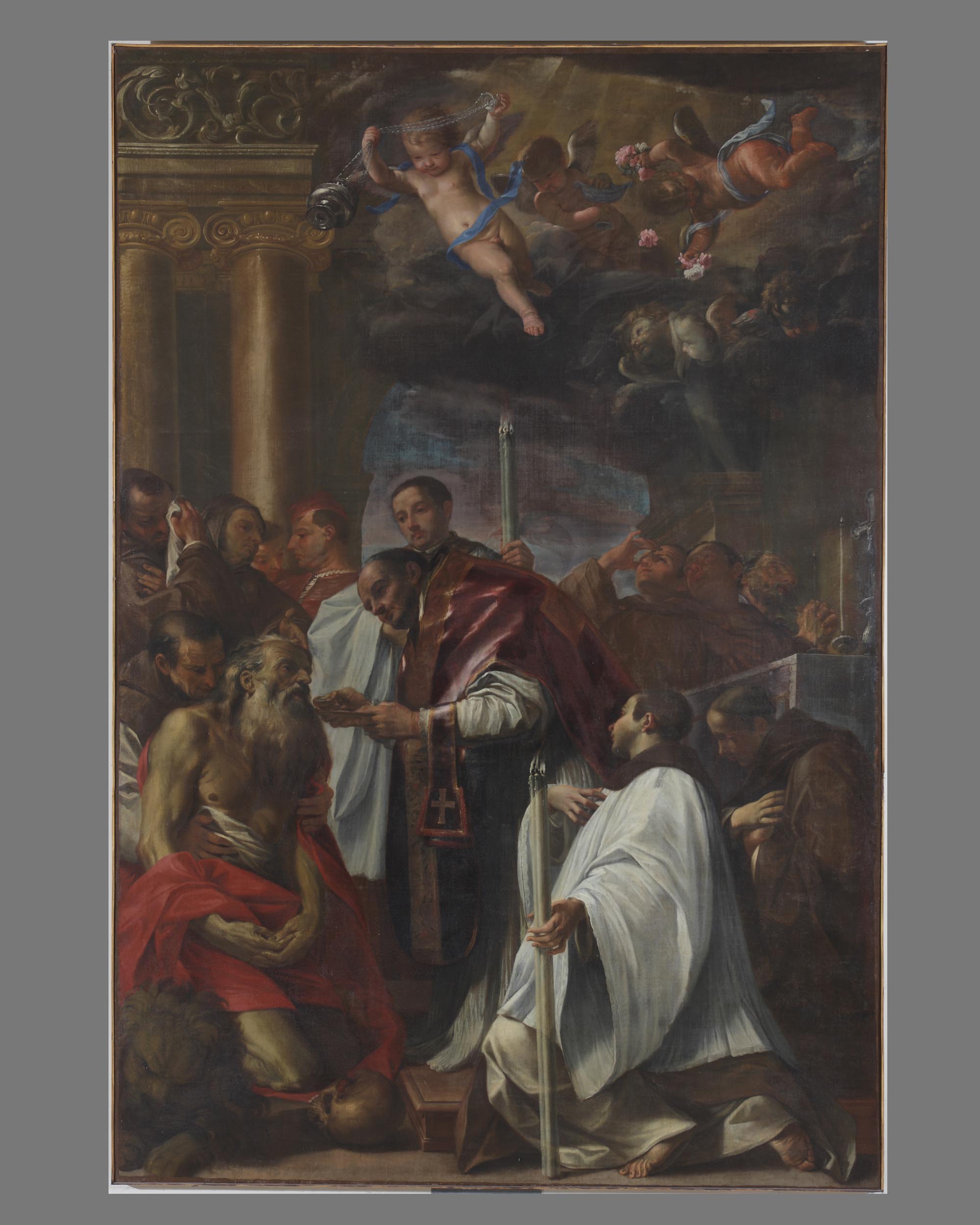 ultima comunione di San Girolamo (dipinto, opera isolata) di Canuti Domenico Maria (sec. XVII)