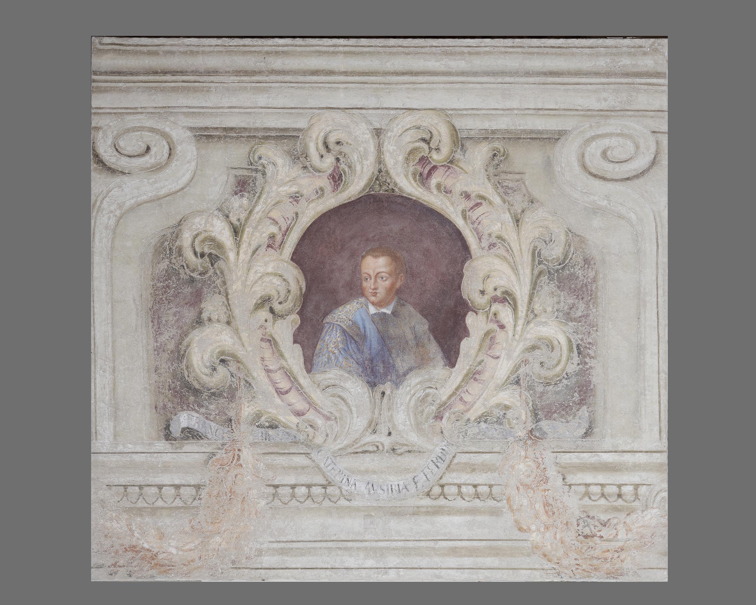 Fregio con ritratto di Francesco III Gonzaga (dipinto, elemento d'insieme) di Calabrò Antonio (attribuito) (sec. XVIII)