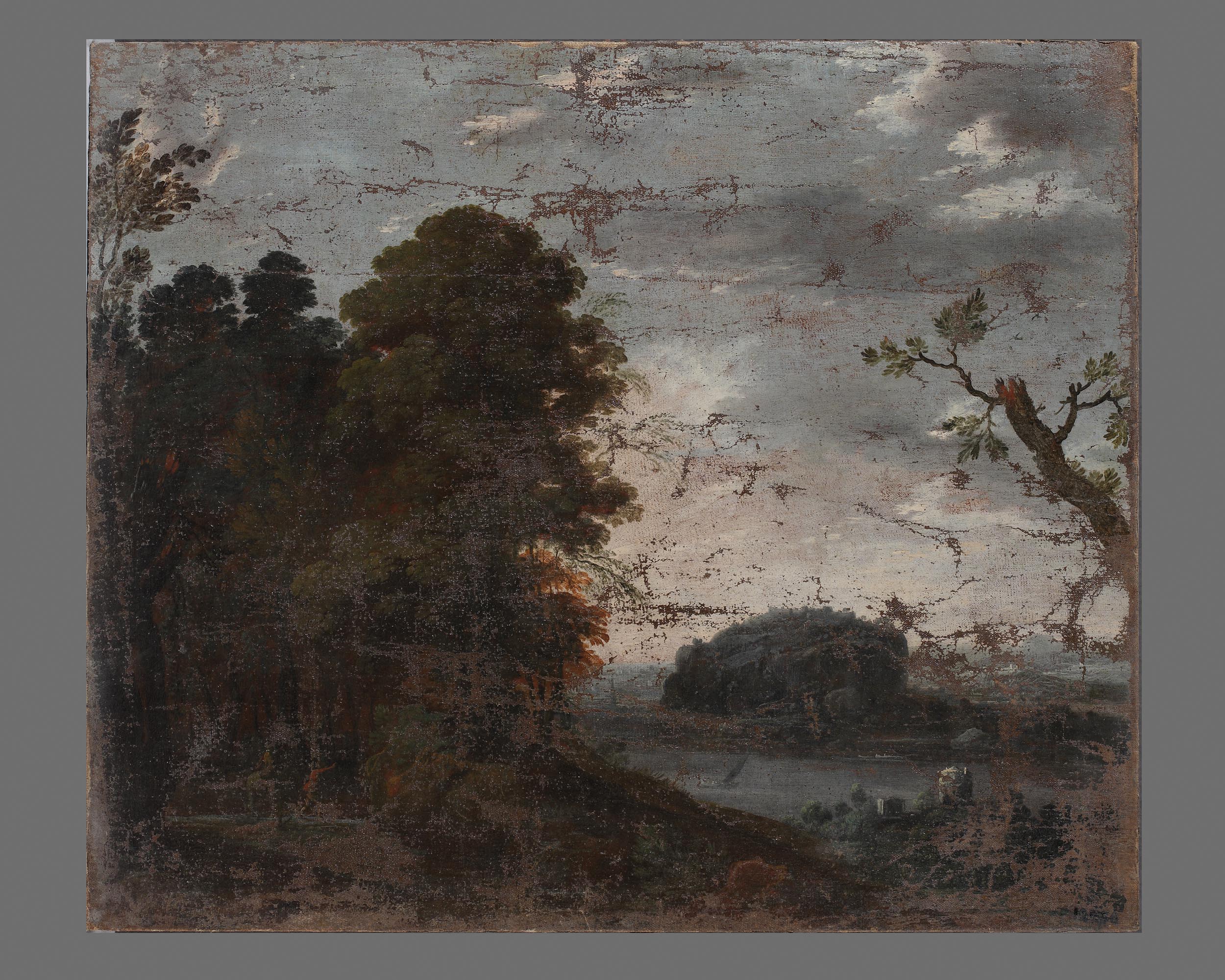 paesaggio (dipinto, opera isolata) - ambito lombardo (sec. XVII)