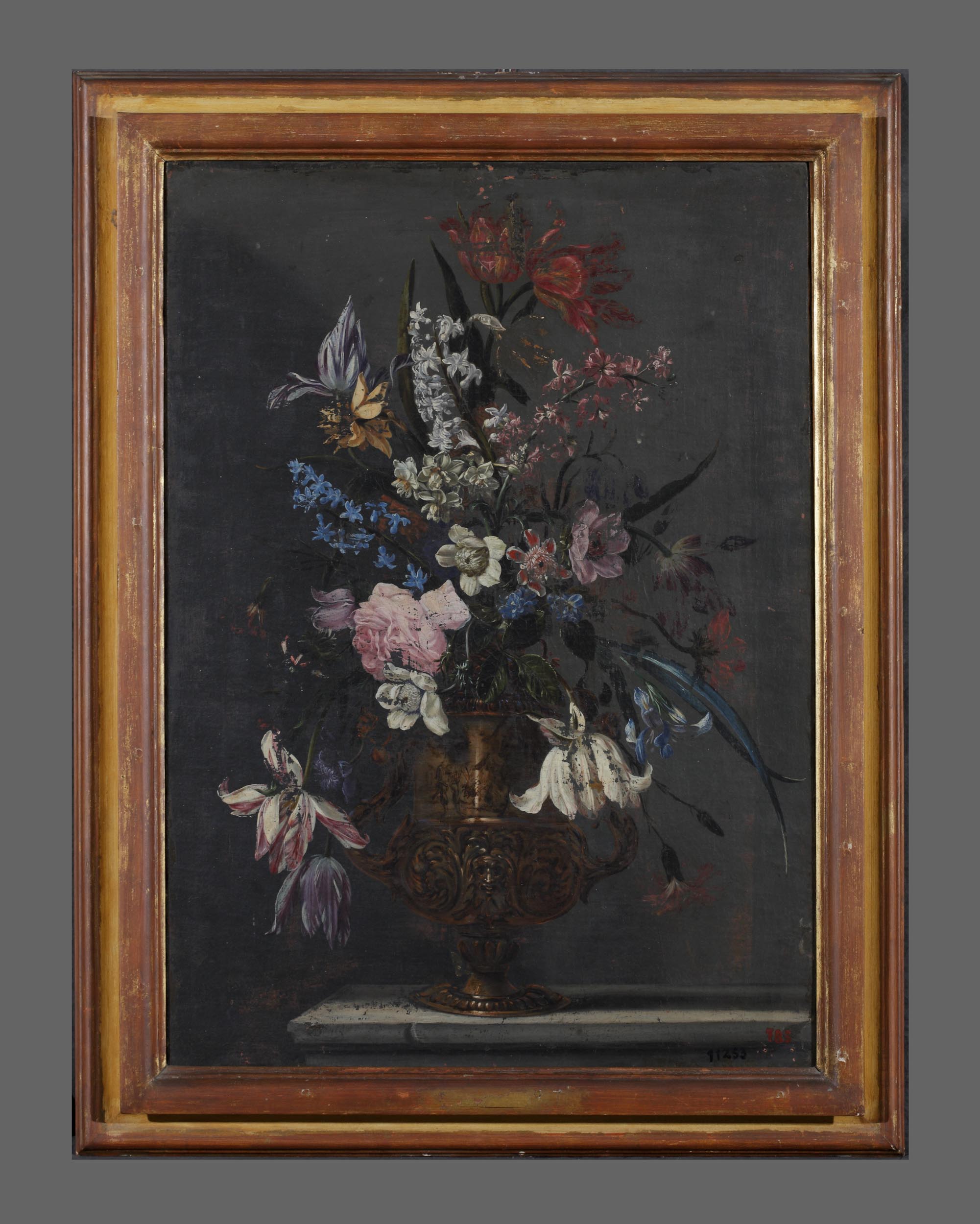 vaso con fiori (dipinto, opera isolata) di Francesco Mantovano (cerchia) (sec. XVII)