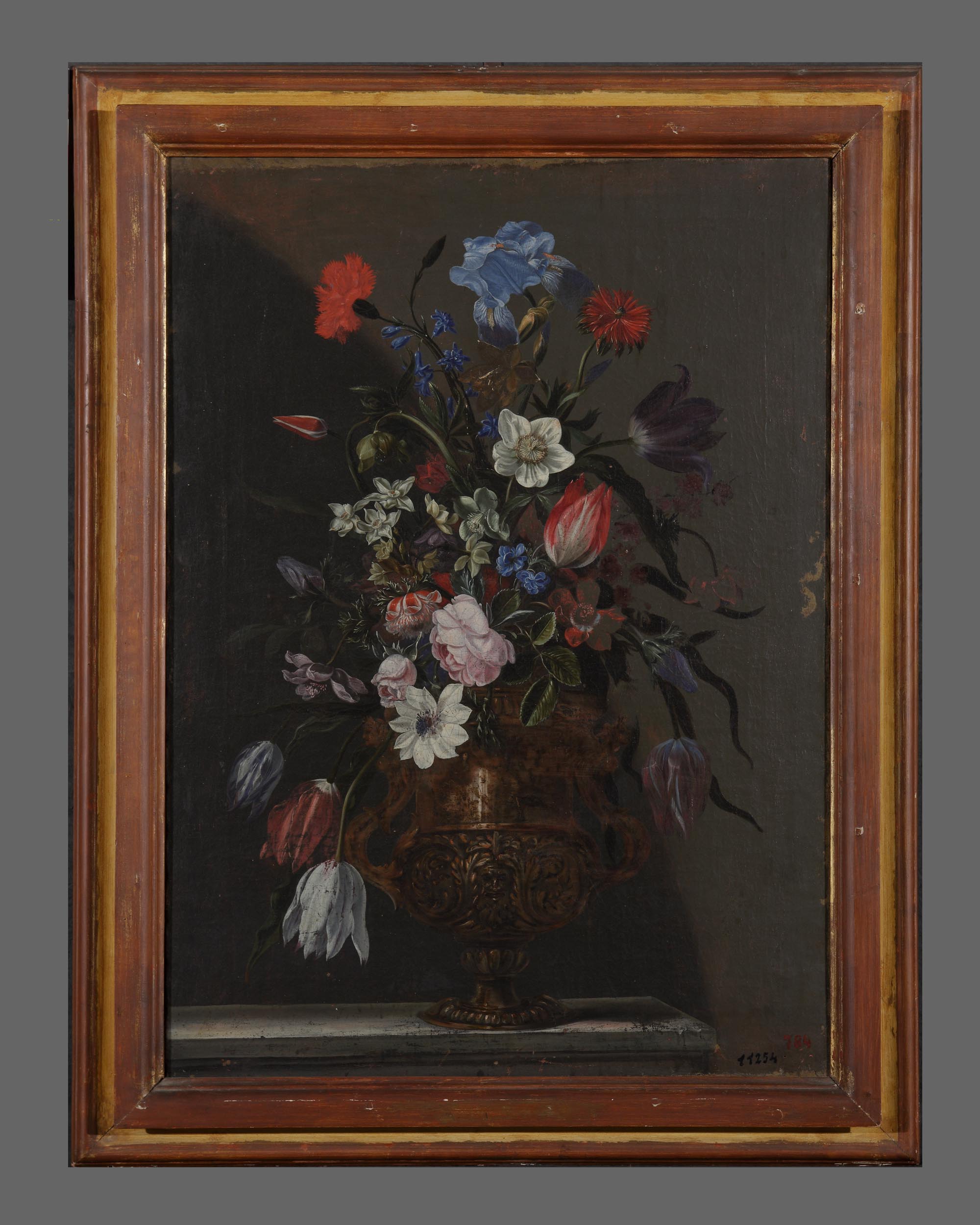 vaso con fiori (dipinto, opera isolata) di Francesco Mantovano (cerchia) (sec. XVII)