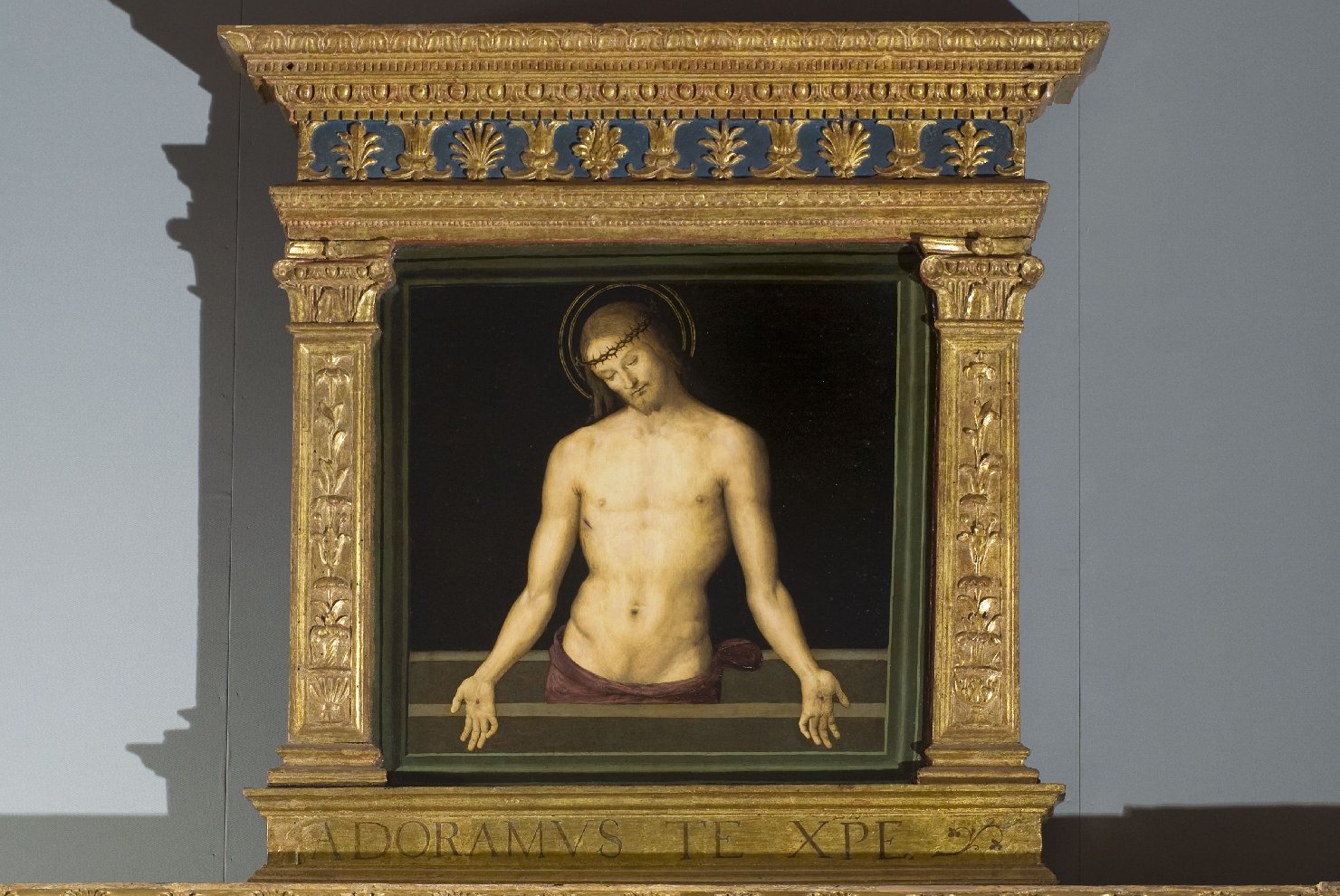 Cristo risorto (cimasa, elemento d'insieme) di Vannucci Pietro detto il Perugino (ultimo quarto sec. XV)