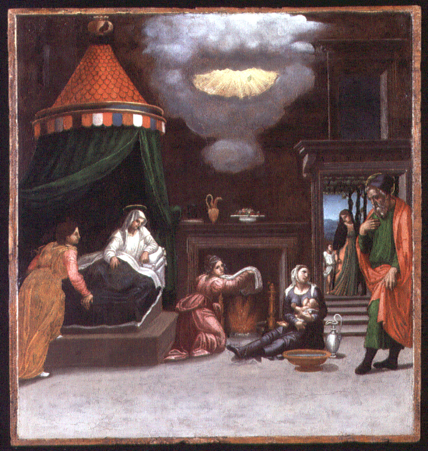 nascita di Maria Vergine (scomparto di predella) di Berto di Giovanni (attribuito) (prima metà sec. XVI)