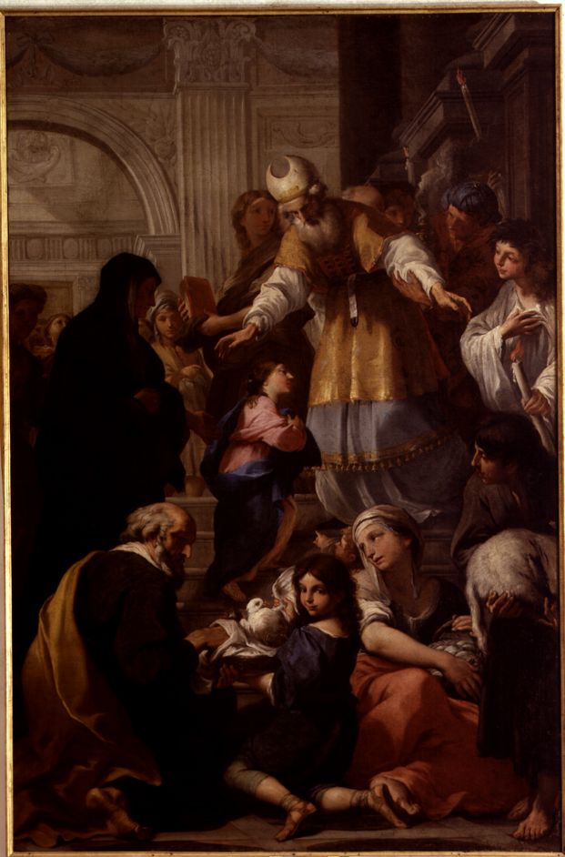 presentazione di Maria Vergine al tempio (dipinto, opera isolata) di Scaramuccia Luigi Pellegrino (attribuito) (seconda metà sec. XVII)