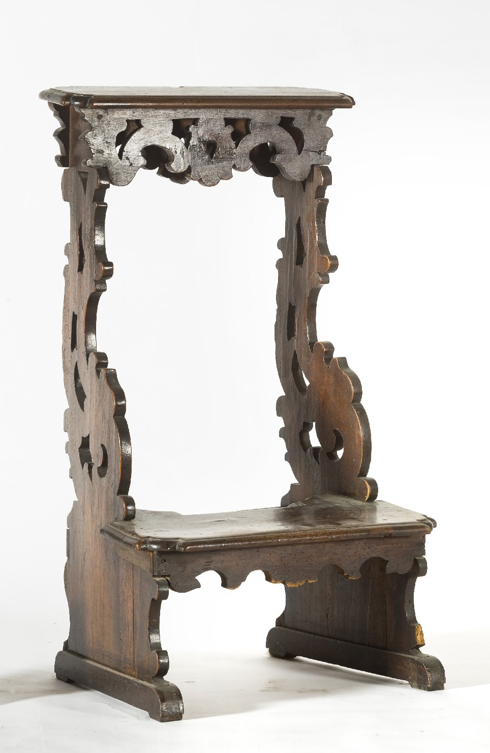 inginocchiatoio - a montanti sagomati - bottega modenese (primo quarto sec. XVIII)
