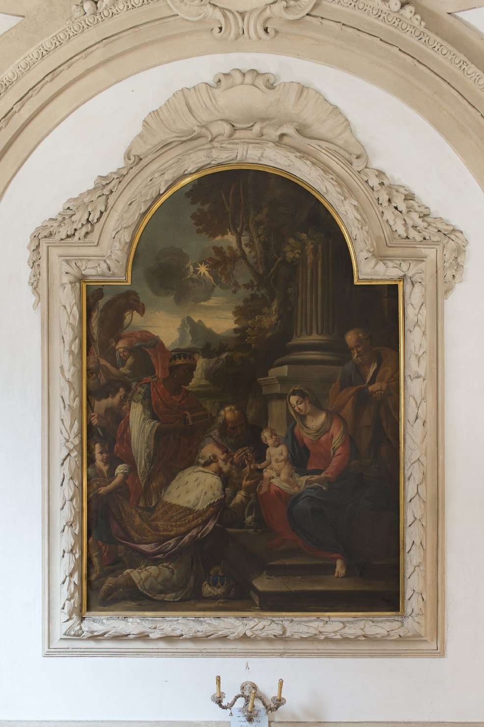 adorazione dei Re Magi (dipinto) di Romani Giuseppe (sec. XVIII)