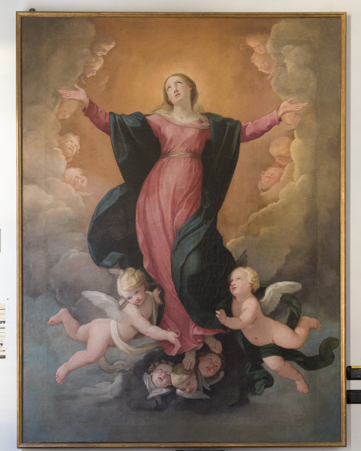 Madonna assunta (dipinto) di Sirani Giovanni Andrea (attribuito) (sec. XVII)