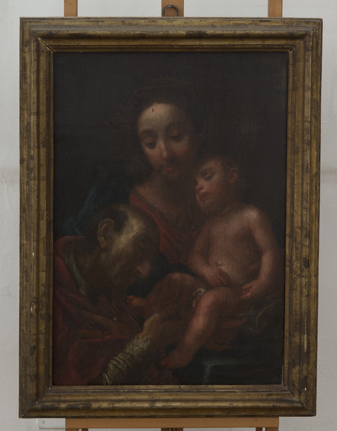 Madonna con Bambino e San Carlo Borromeo adorante (dipinto) - ambito modenese (fine sec. XVII)