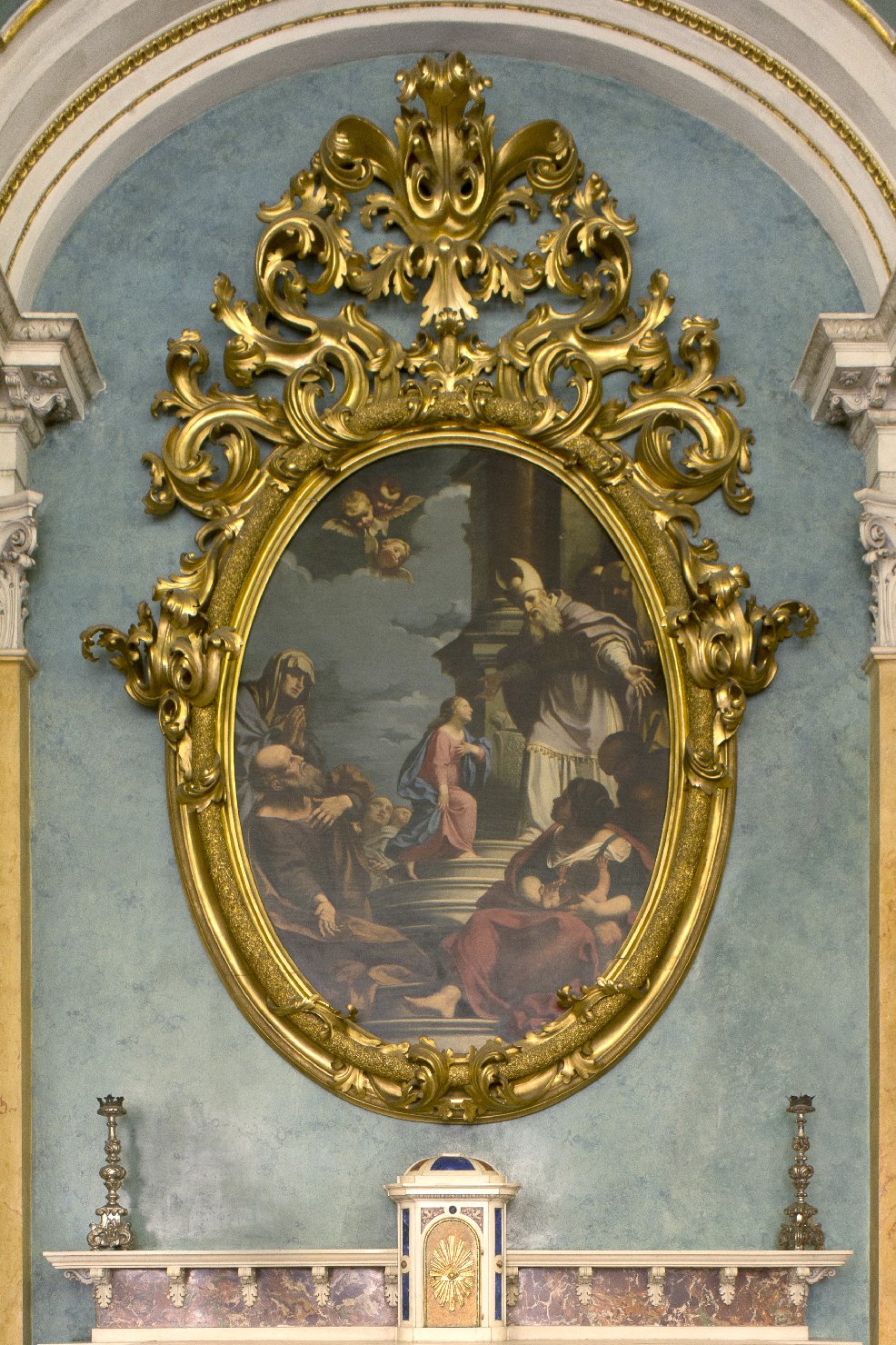 presentazione di Maria Vergine al tempio (dipinto) di Consetti Antonio (sec. XVIII)