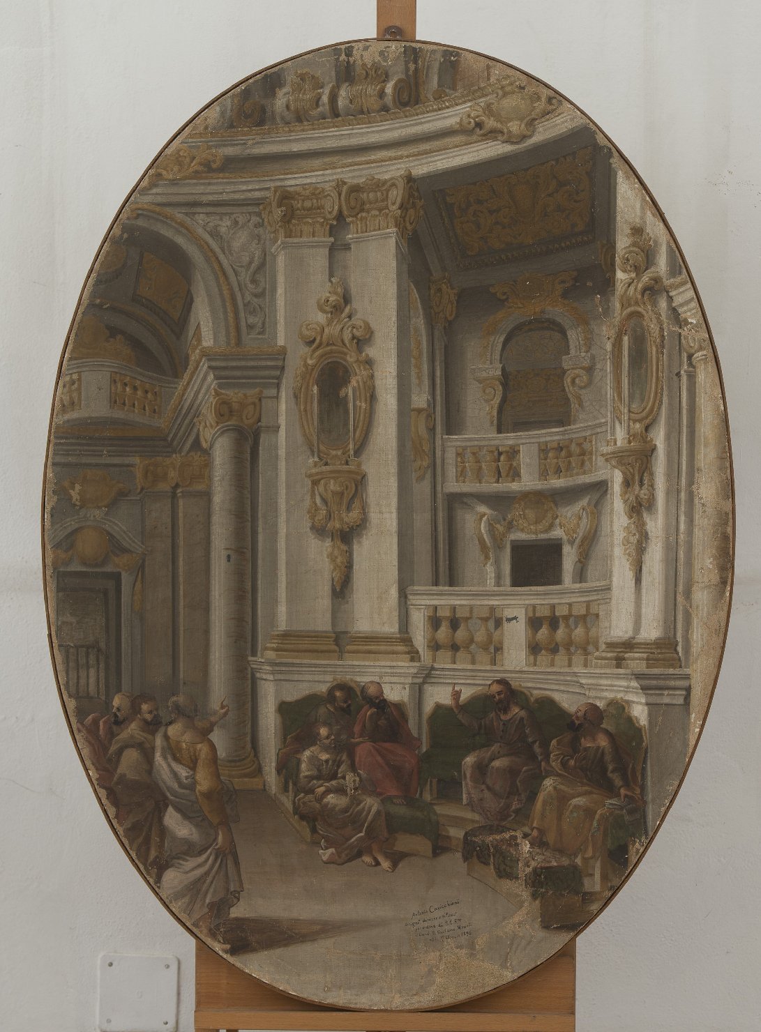 disputa di Gesù con i dottori nel tempio (dipinto) - ambito emiliano-veneto (sec. XVIII)