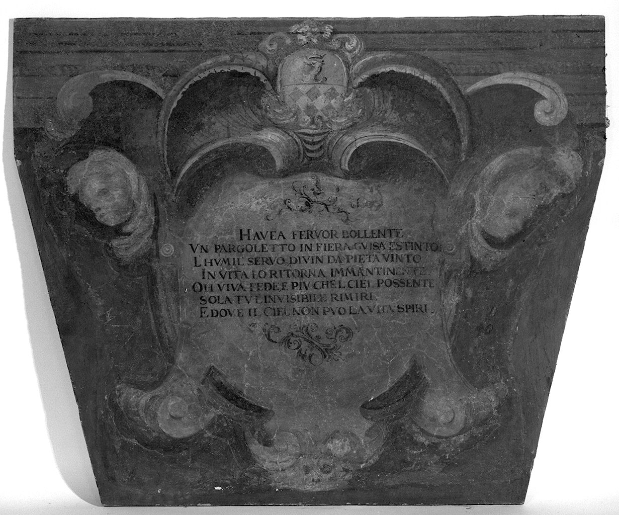 cartiglio con iscrizione (dipinto) - ambito fiorentino (sec. XVII)