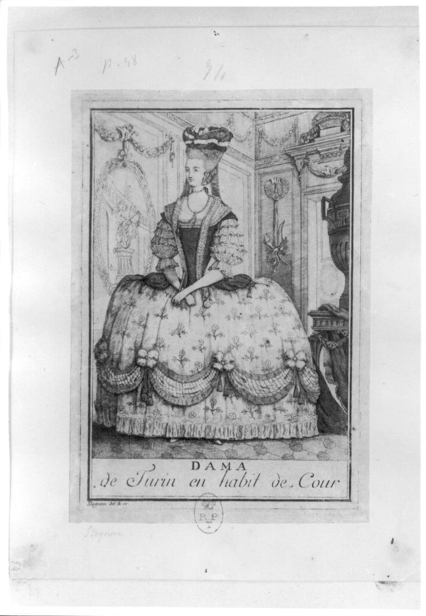 Dama, Ritratto femminile (stampa smarginata) di Stagnone Antonio Maria (ultimo quarto sec. XVIII)