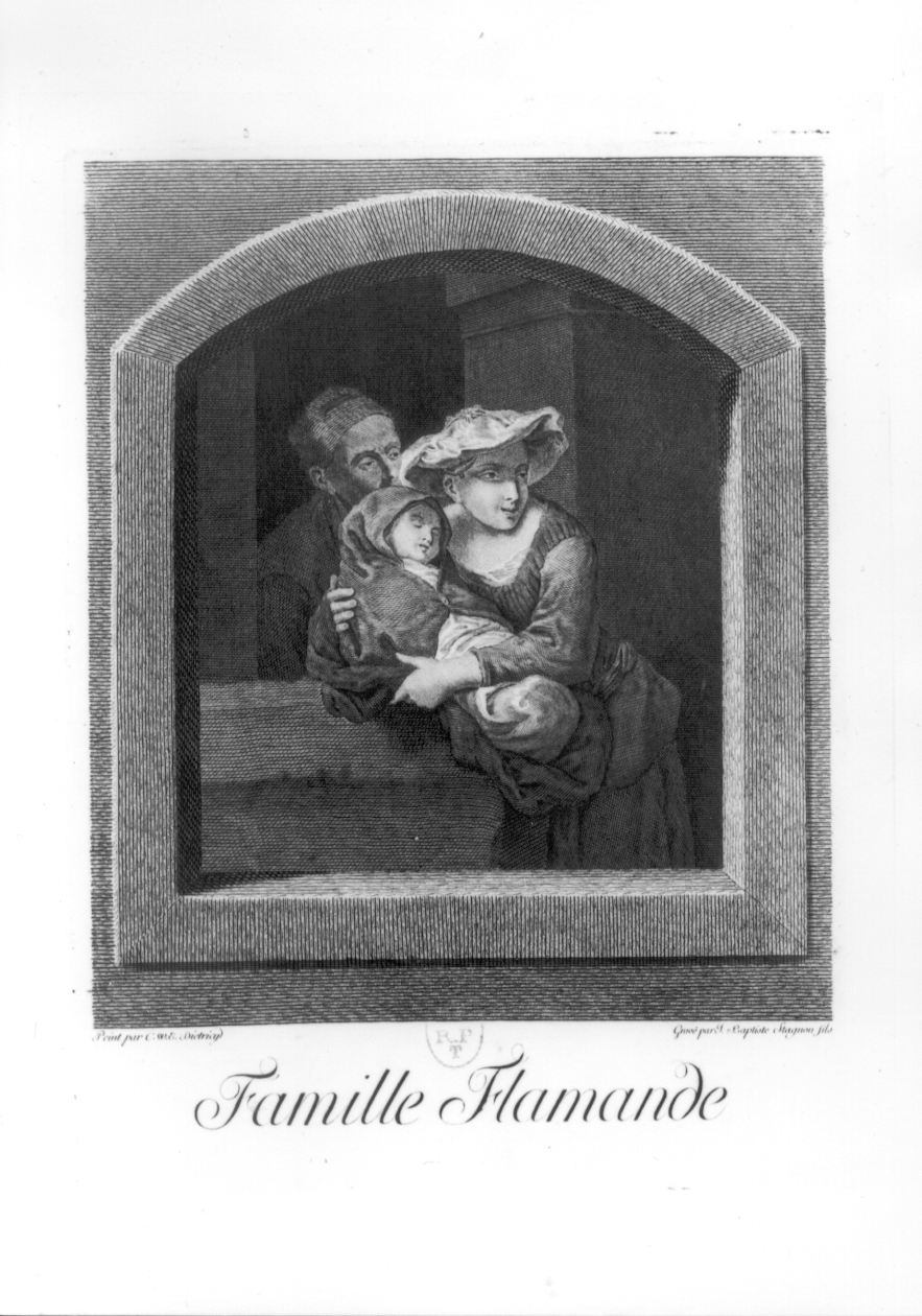 Famiglia fiamminga, Ritratto di famiglia (stampa) di Stagnon Gian Battista, Dietrich Cristiano (seconda metà sec. XVIII)