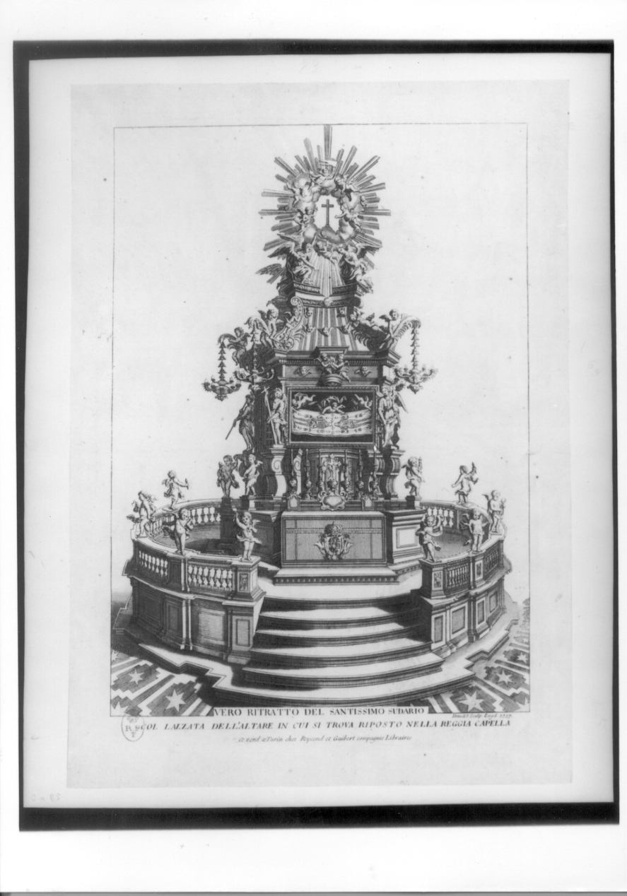 Ritratto del Santissimo Sudario, Ritratto della Sindone (stampa) di Daudet Giovanni Battista (secondo quarto sec. XVIII)