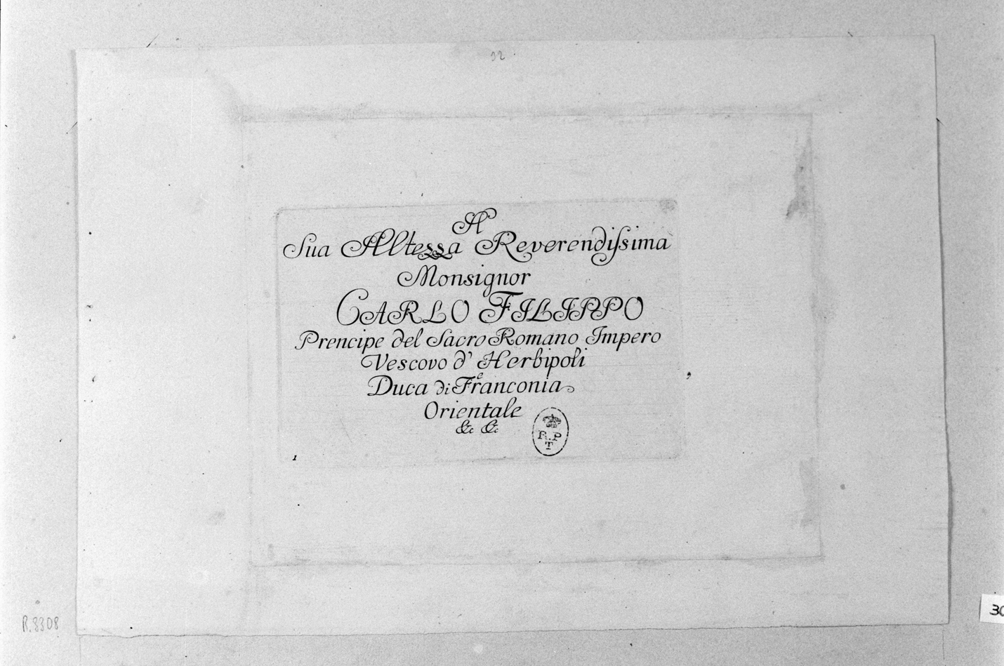 Dedica, dedica (stampa) di Tiepolo Gian Domenico (seconda metà sec. XVIII)