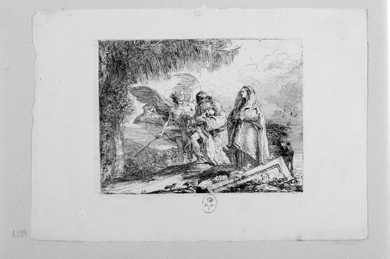 la fuga in Egitto, fuga in Egitto (stampa) di Tiepolo Gian Domenico (seconda metà sec. XVIII)