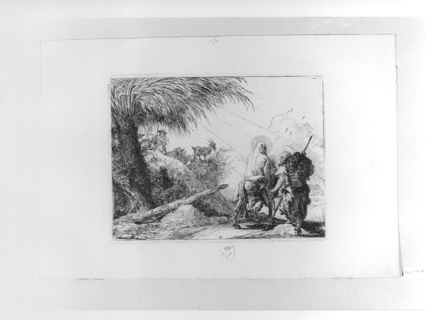 la fuga in Egitto, fuga in Egitto (stampa) di Tiepolo Gian Domenico (seconda metà sec. XVIII)