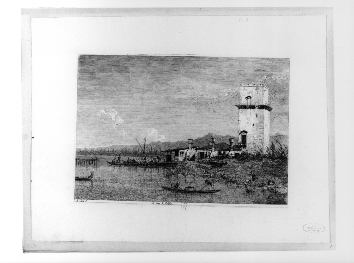 La Torre di Malghera, veduta di Marghera (stampa, serie) di Canal Giovanni Antonio detto Canaletto (secondo quarto sec. XVIII)