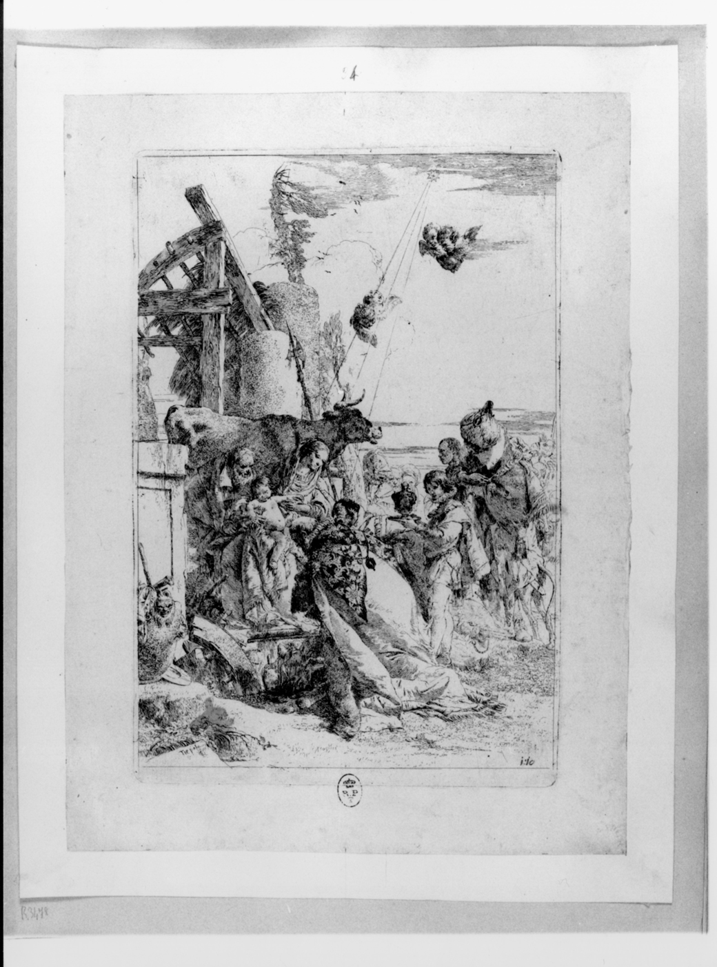 Adorazione dei Magi, adorazione dei Re Magi (stampa) di Tiepolo Giovanni Battista (secondo quarto sec. XVIII)
