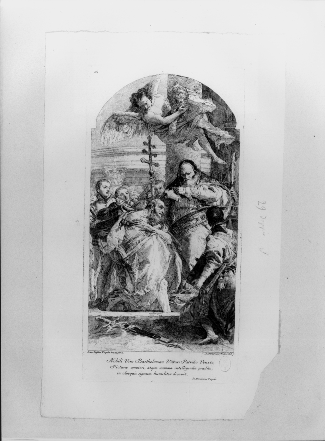 Battesimo dell'imperatore Costantino, San Silvestro battezza l'imperatore Costantino (stampa) di Tiepolo Giovanni Battista, Tiepolo Gian Domenico (sec. XVIII)