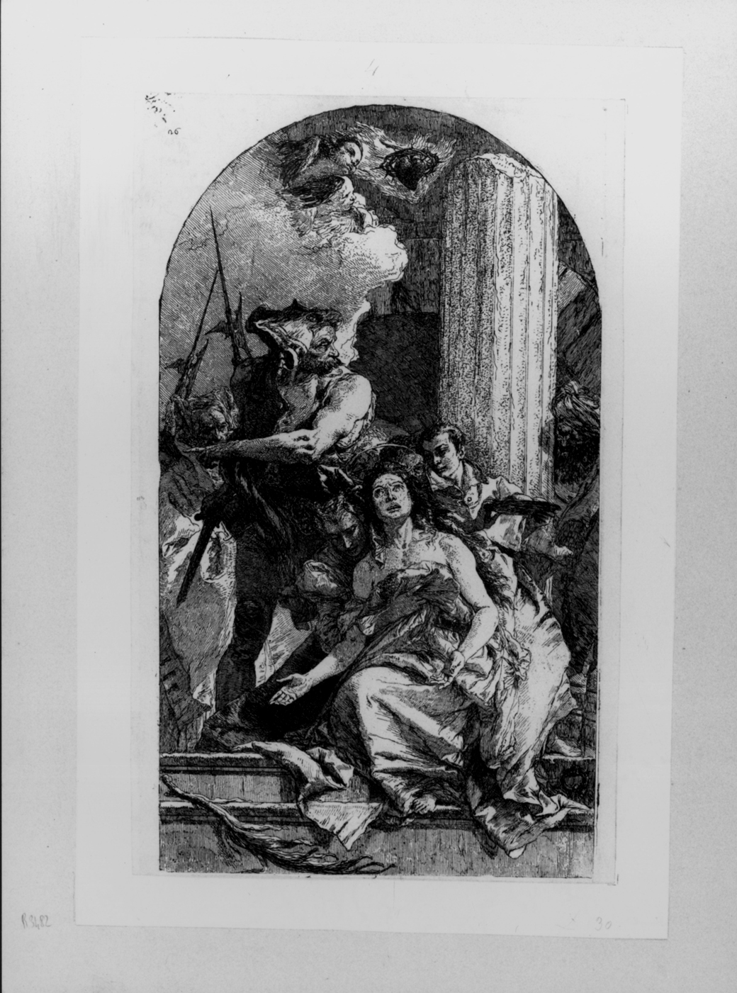Martirio di Sant'Agata, martirio di Sant'Agata (stampa smarginata) di Tiepolo Giovanni Battista, Tiepolo Gian Domenico (sec. XVIII)