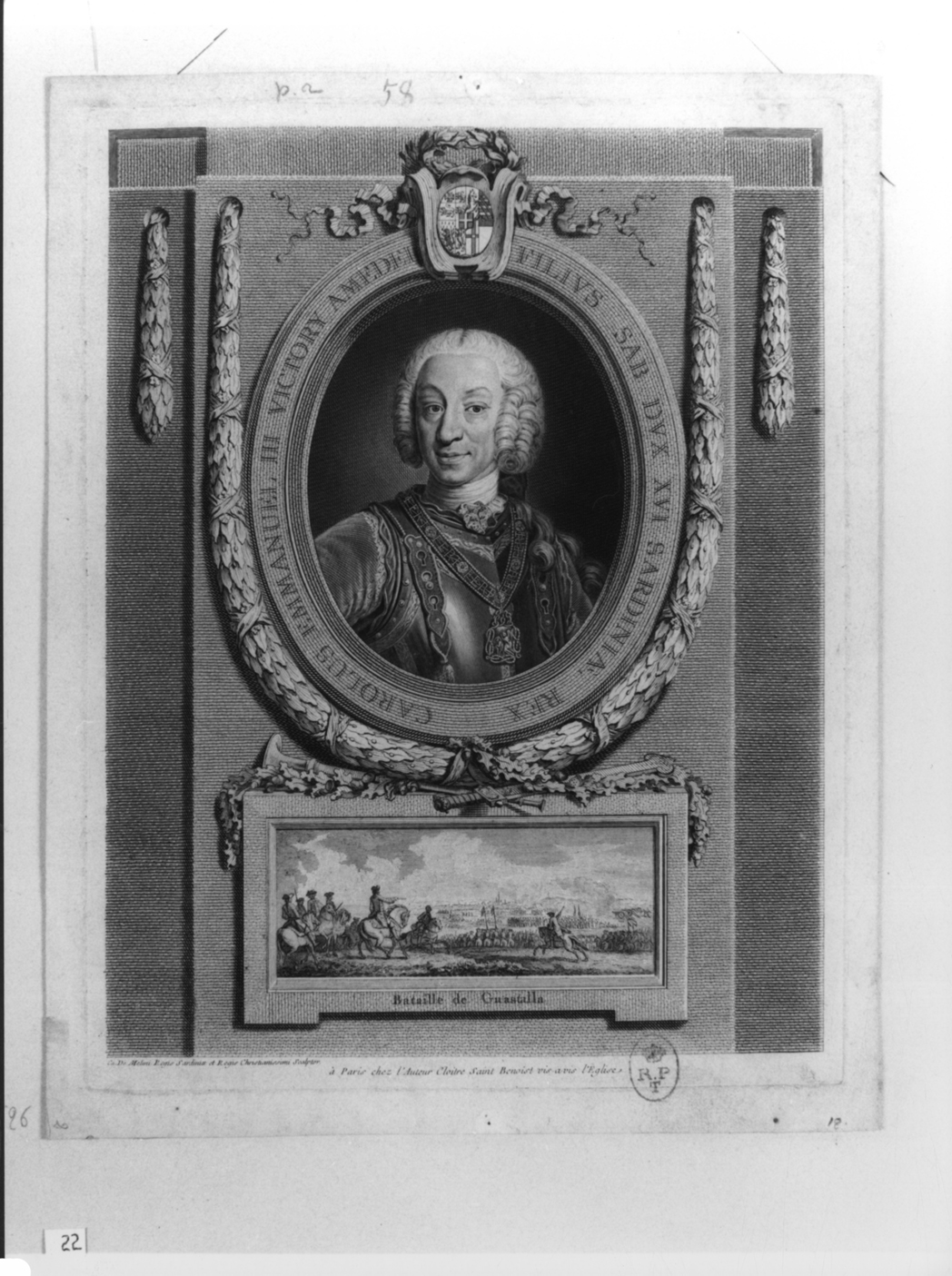 Ritratto di Carlo Emanuele III di Savoia (stampa, elemento d'insieme) di Melini Domenico (seconda metà sec. XVIII)