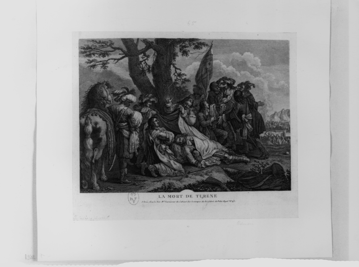 La morte del maresciallo Henri de Turenne* (stampa, elemento d'insieme) di Palmieri Pietro Giacomo (seconda metà sec. XVIII)