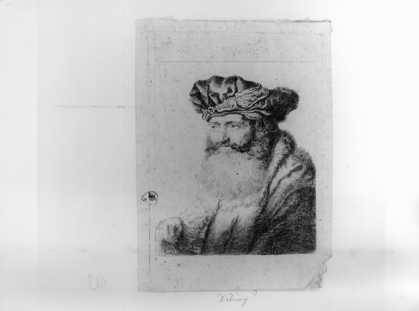 Vecchio con barba, testa di vecchio con barba (stampa) di Dietrich Cristiano - ambito tedesco (terzo quarto sec. XVIII)