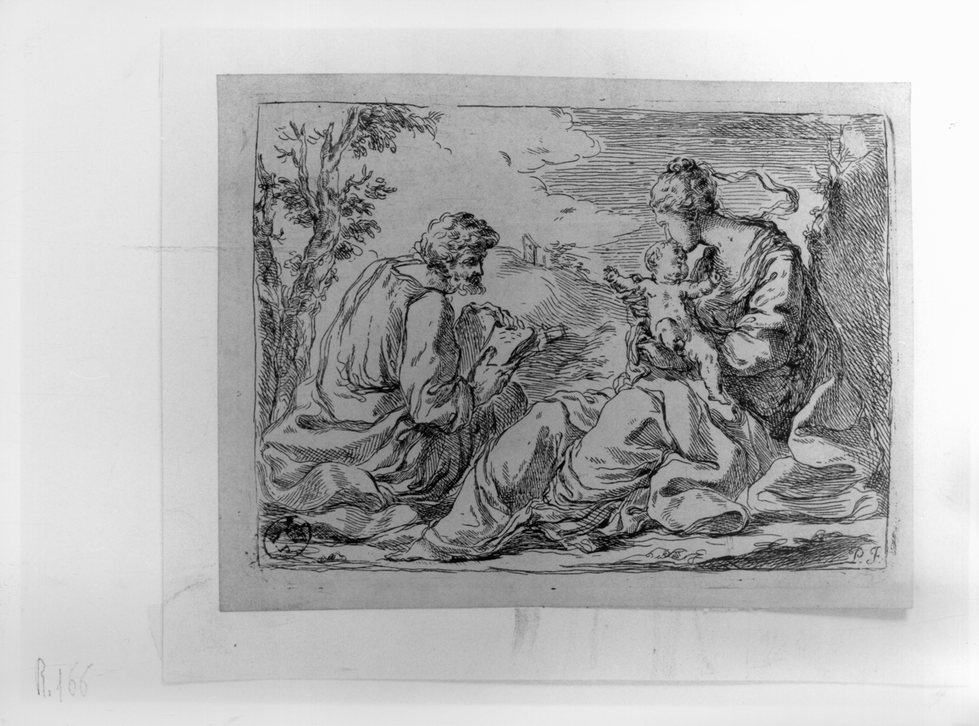 La Sacra Famiglia, Sacra Famiglia (stampa) di Prestel Jean-Théofile - ambito tedesco (seconda metà sec. XVIII)