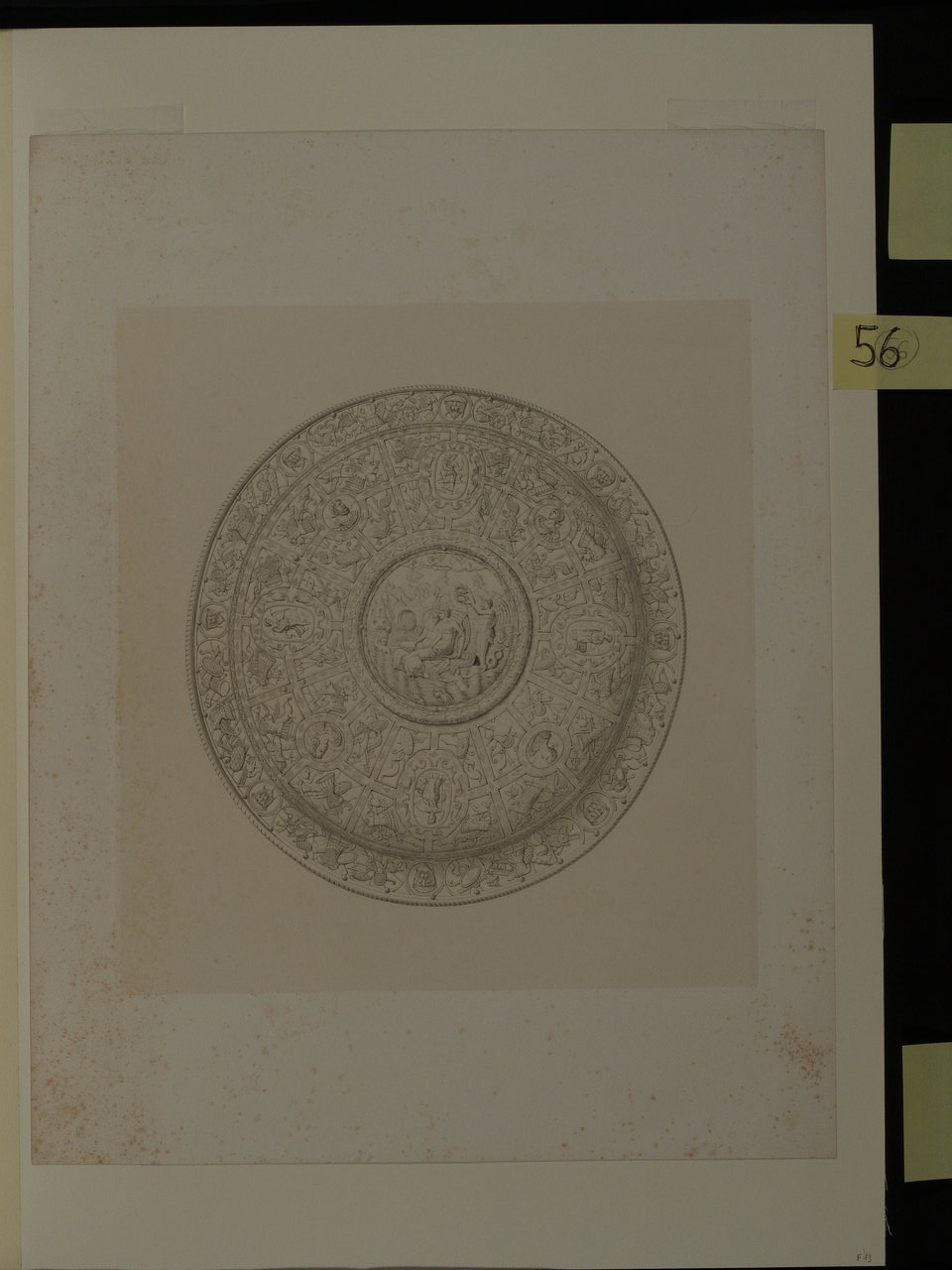 Rotella con Nettuno e Anfitrite, scudo con trionfo di Nettuno e Anfitrite (stampa, elemento d'insieme) di Meucci Primo Feliciano (terzo quarto sec. XIX)