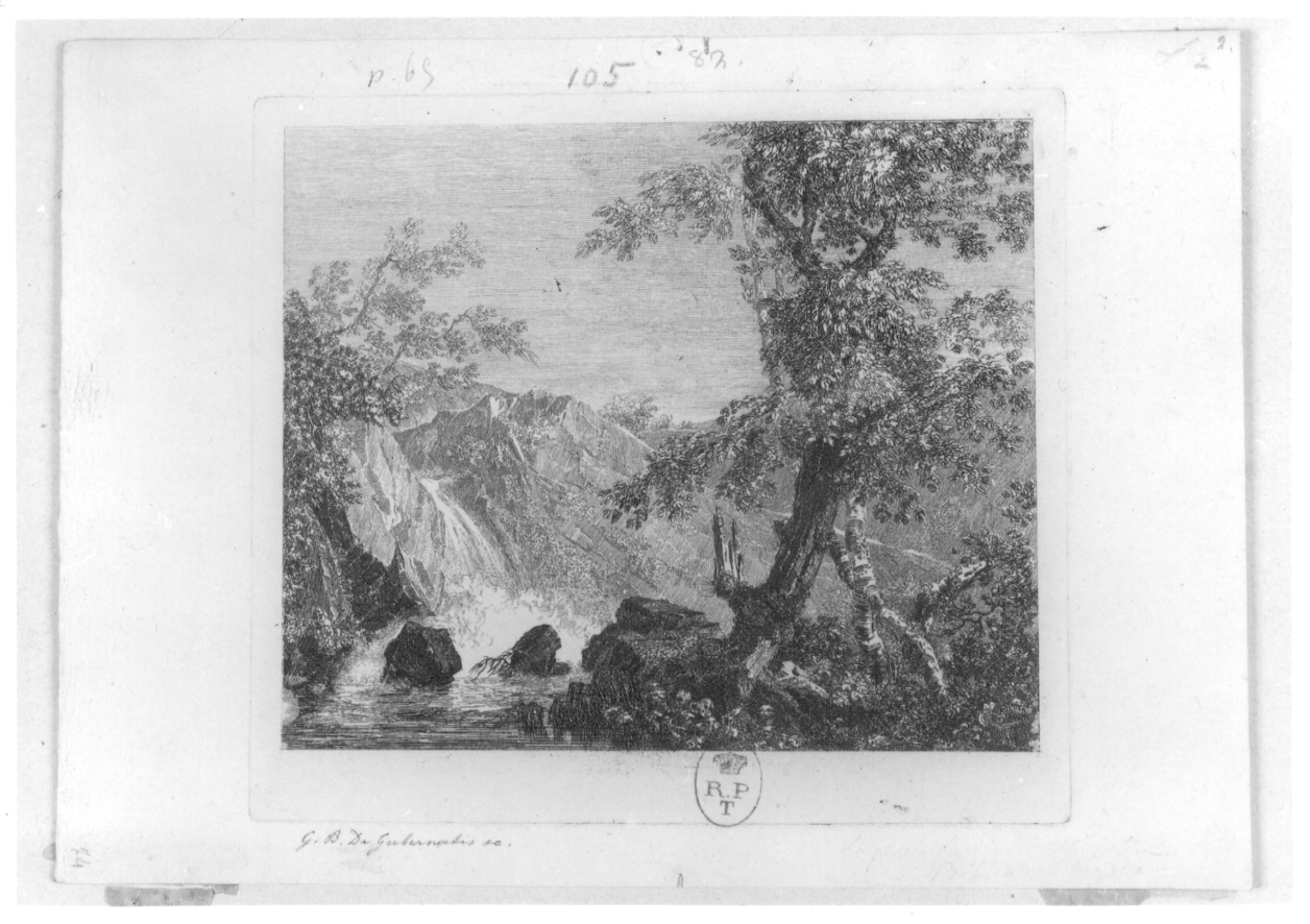 Paesaggio (stampa) di De Gubernatis Giovanni Battista (primo quarto sec. XIX)