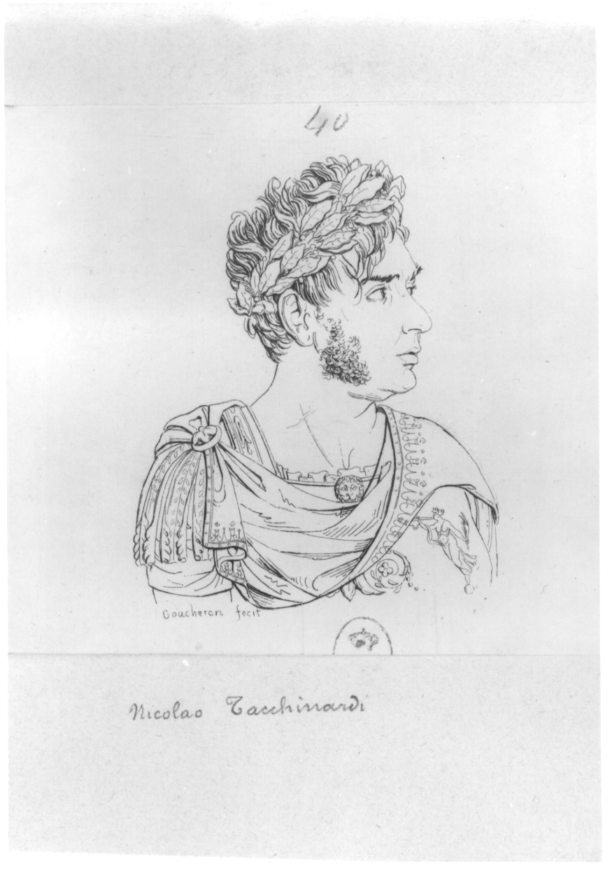 Ritratto di Nicolao Tacchinardi, ritratto d'uomo (stampa) di Boucheron Angelo Michele (sec. XIX)