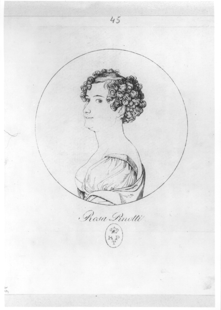 Ritratto di Rosa Pinotti, Ritratto femminile (stampa) di Boucheron Angelo Michele (sec. XIX)