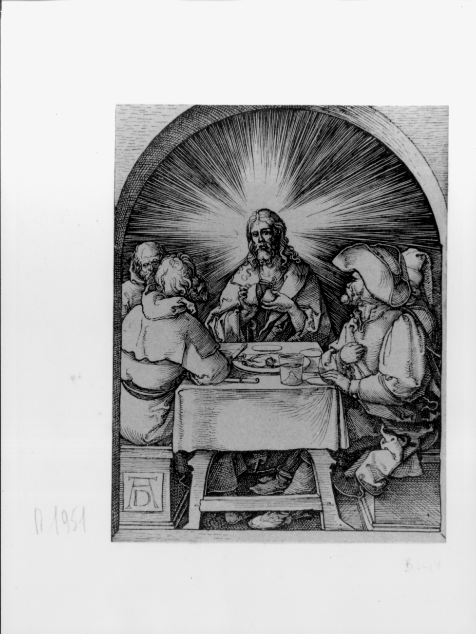 La cena in Emmaus, cena in Emmaus (stampa smarginata) di Durer Albrecht, Deis Carl August - ambito tedesco (terzo quarto sec. XIX)