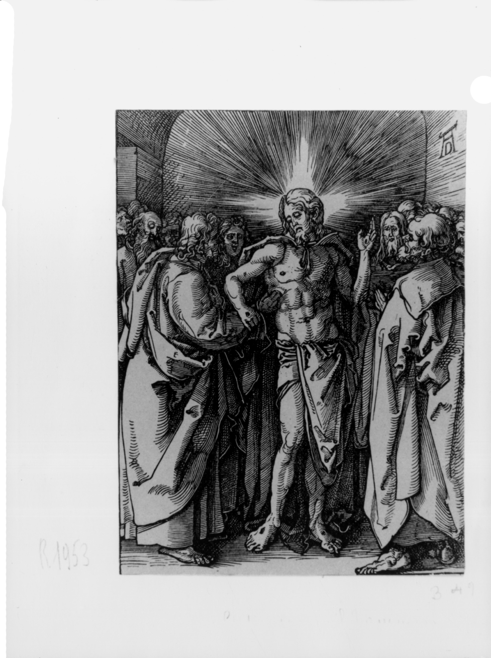 L'incredulità di San Tommaso, incredulità di San Tommaso (stampa smarginata) di Durer Albrecht, Deis Carl August - ambito tedesco (terzo quarto sec. XIX)