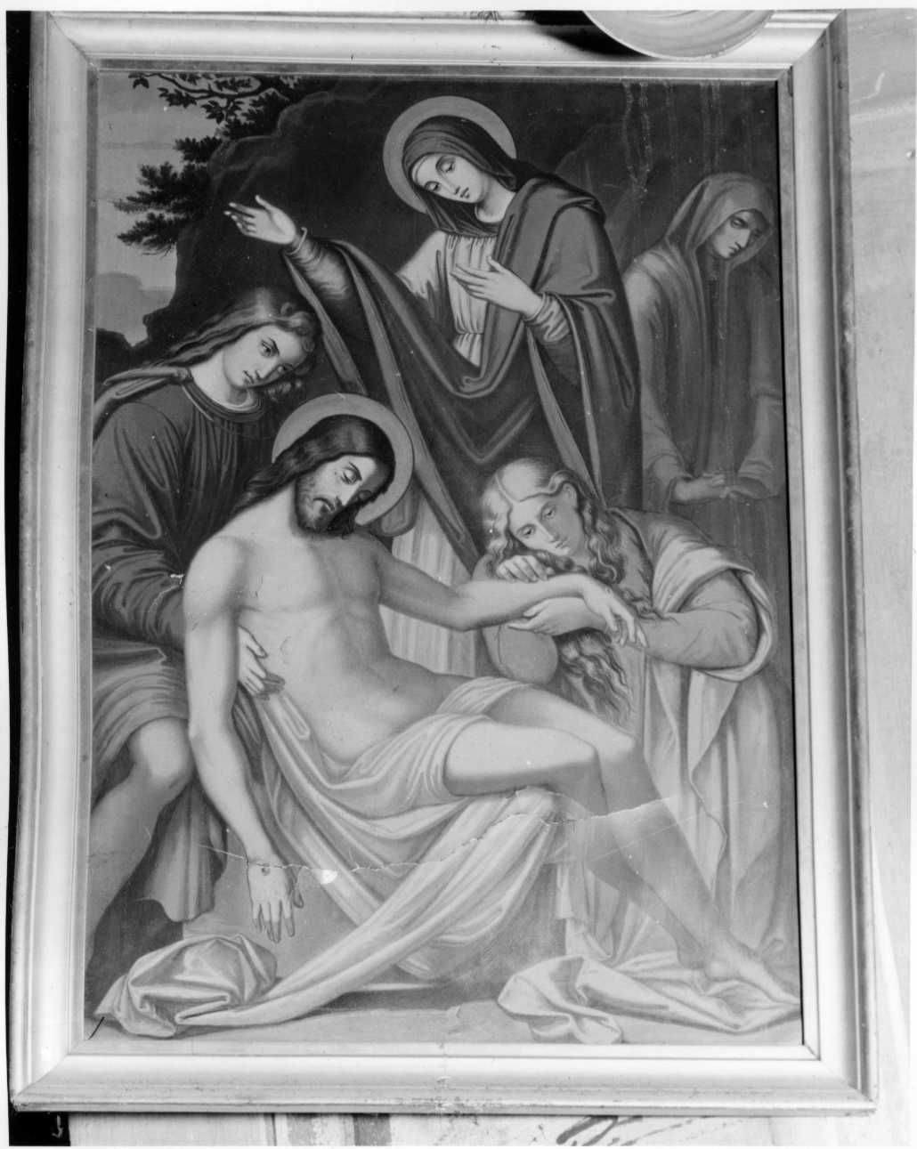 stazione XIV: Gesù deposto nel sepolcro (stampa, elemento d'insieme) - ambito piemontese (sec. XIX)