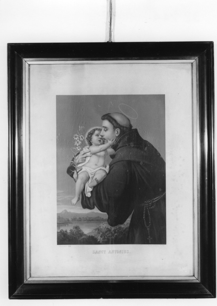 Sant'Antonio con Gesù bambino (stampa) - ambito tedesco (sec. XIX)