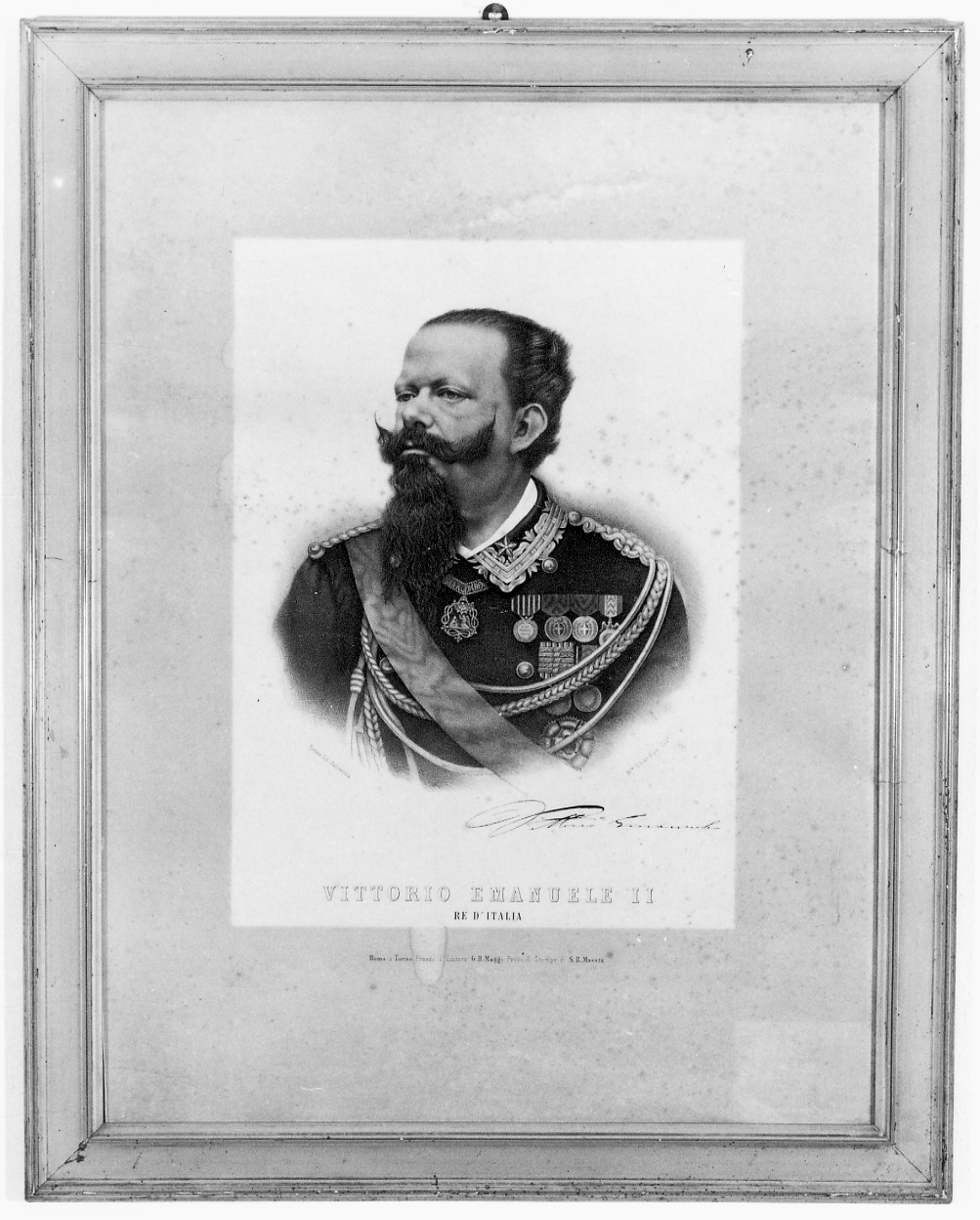 ritratto a mezzo busto di Vittorio Emanuele II di Savoia (stampa) - ambito piemontese (sec. XIX)