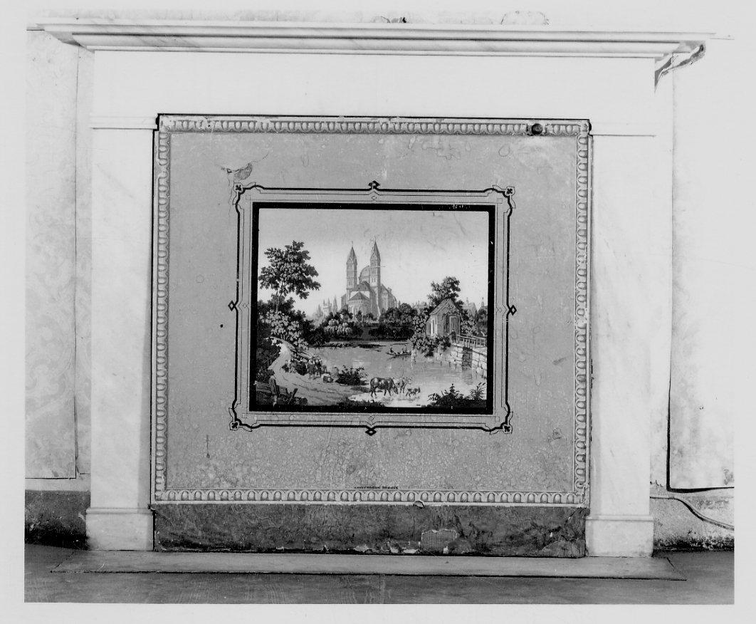 veduta di città (stampa) - ambito piemontese (metà sec. XIX)