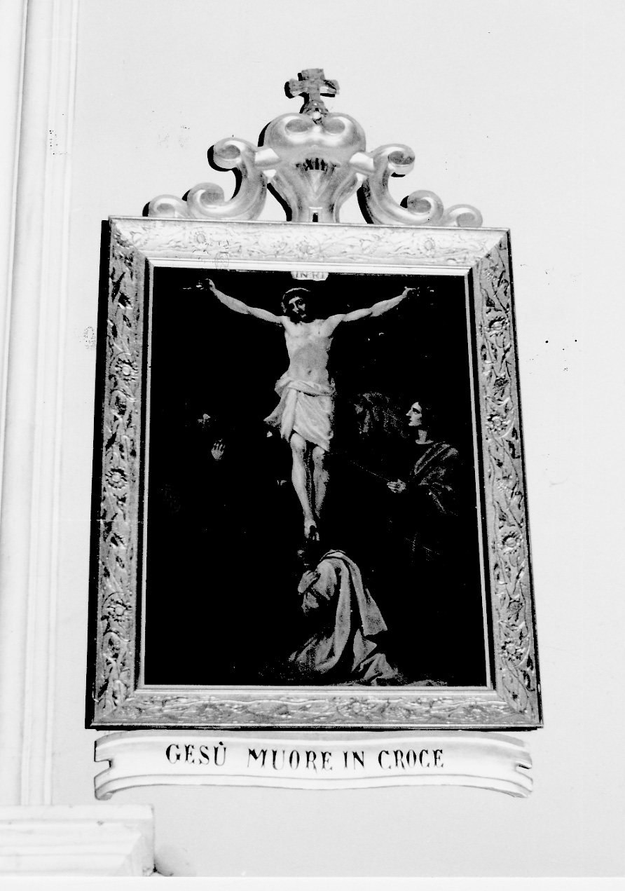 stazione XII: Gesù innalzato e morto in croce (stampa a colori, elemento d'insieme) - ambito piemontese (inizio sec. XX)