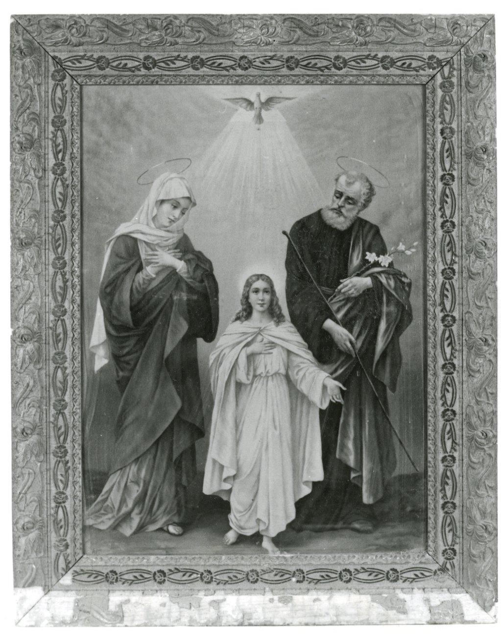 Sacra Famiglia e Spirito Santo (stampa) - ambito italiano (fine/ inizio secc. XIX/ XX)