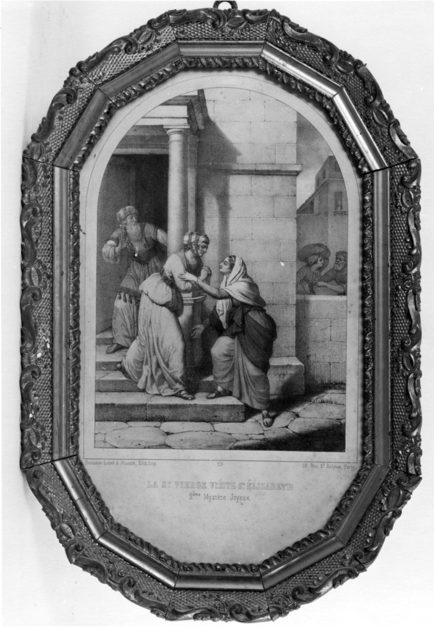 visitazione (stampa a colori, elemento d'insieme) - ambito francese (seconda metà sec. XIX)