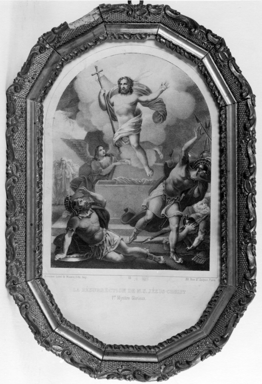resurrezione di Cristo (stampa a colori, elemento d'insieme) - ambito francese (seconda metà sec. XIX)