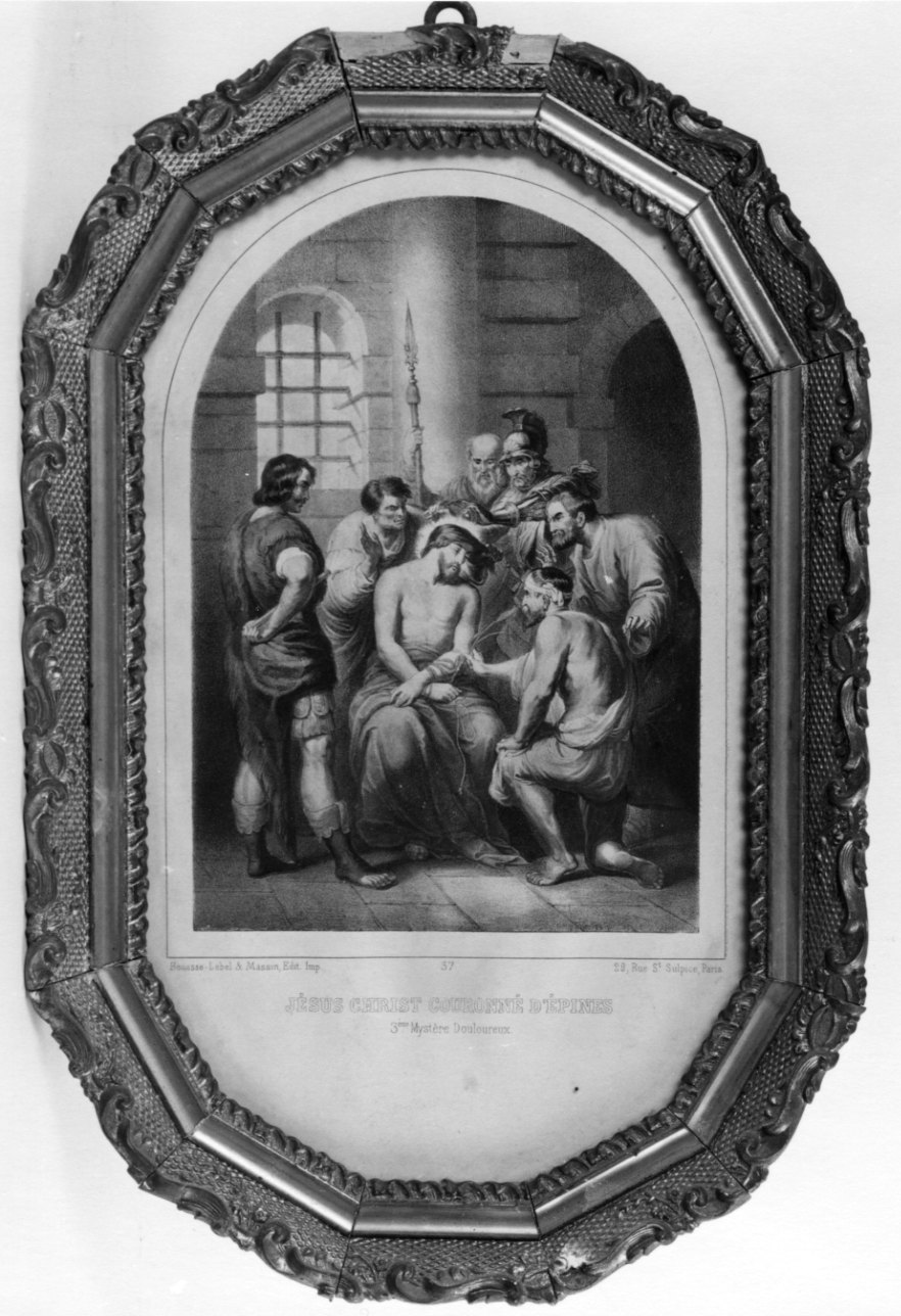 Cristo coronato di spine (stampa a colori, elemento d'insieme) - ambito francese (seconda metà sec. XIX)