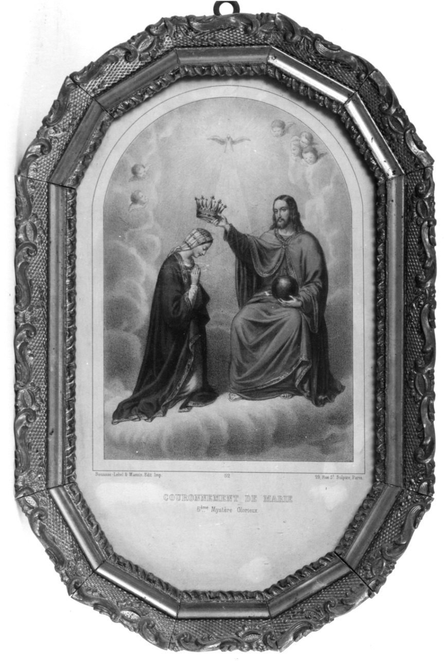 incoronazione di Maria Vergine (stampa a colori, elemento d'insieme) - ambito francese (seconda metà sec. XIX)