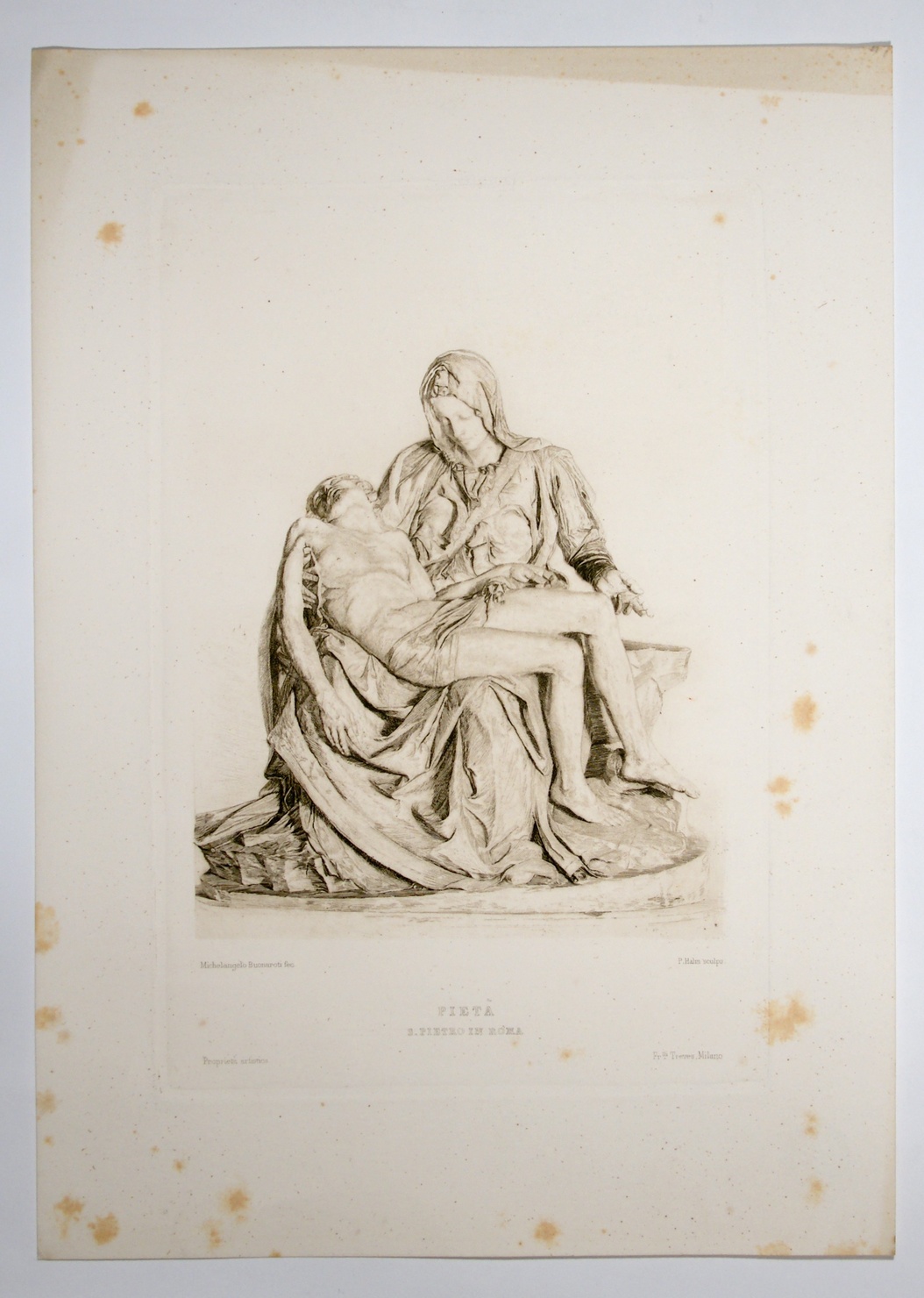 Pietà, Pietà (stampa) di Buonarroti Michelangelo, Halm Peter Von (sec. XIX)