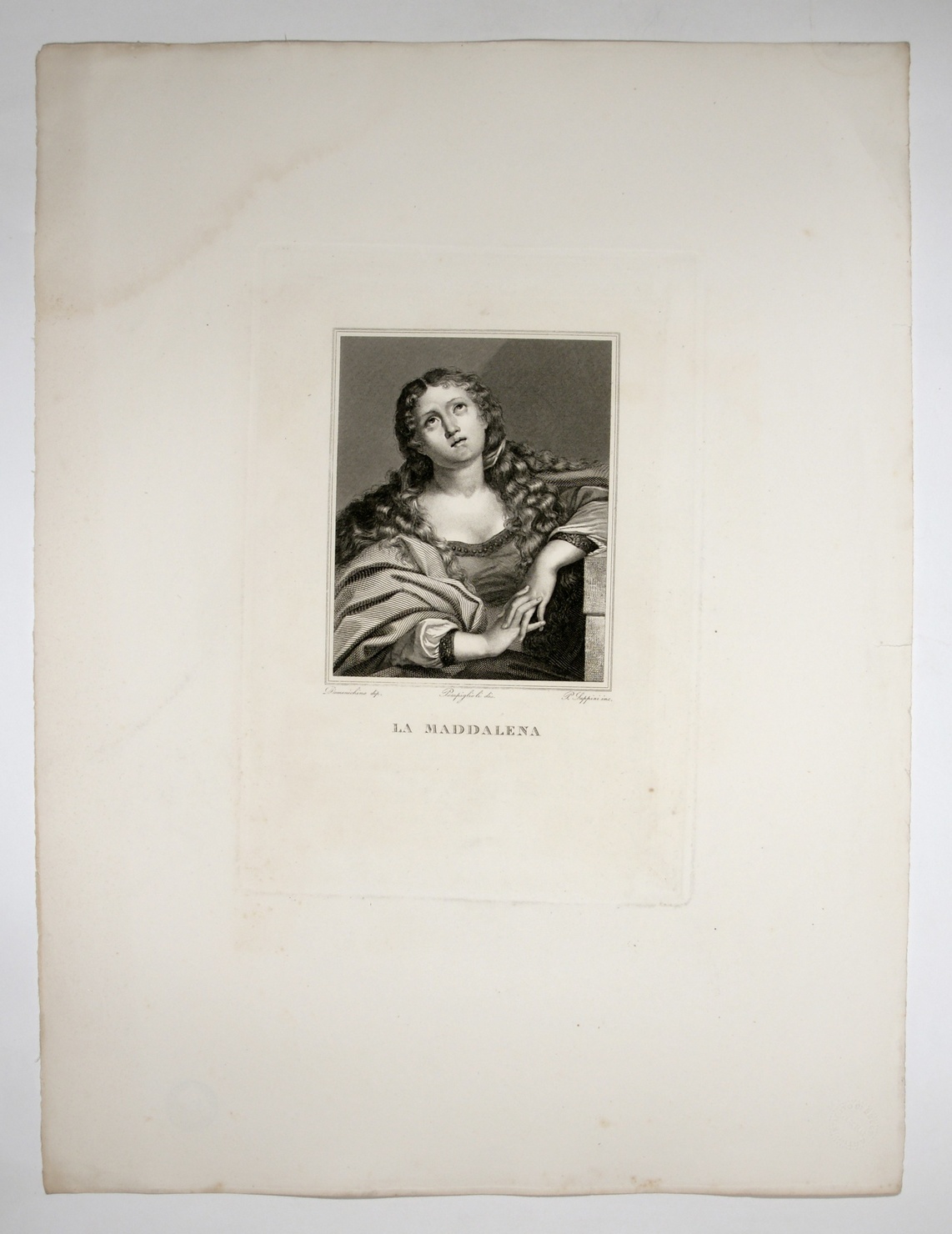 La Maddalena, Santa Maria Maddalena (stampa, serie) di Zampieri Domenico detto Domenichino, Pompignoli Luigi, Suppini Pietro (sec. XIX)