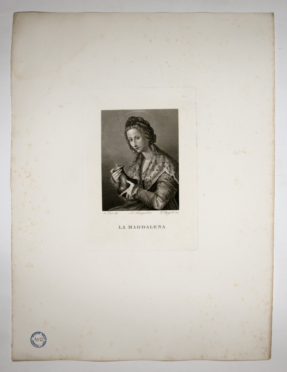 La Maddalena, Santa Maria Maddalena (stampa, serie) di Ubertini Francesco detto il Bachiacca, Pompignoli Luigi, Spagnuoli Francesco (sec. XIX)