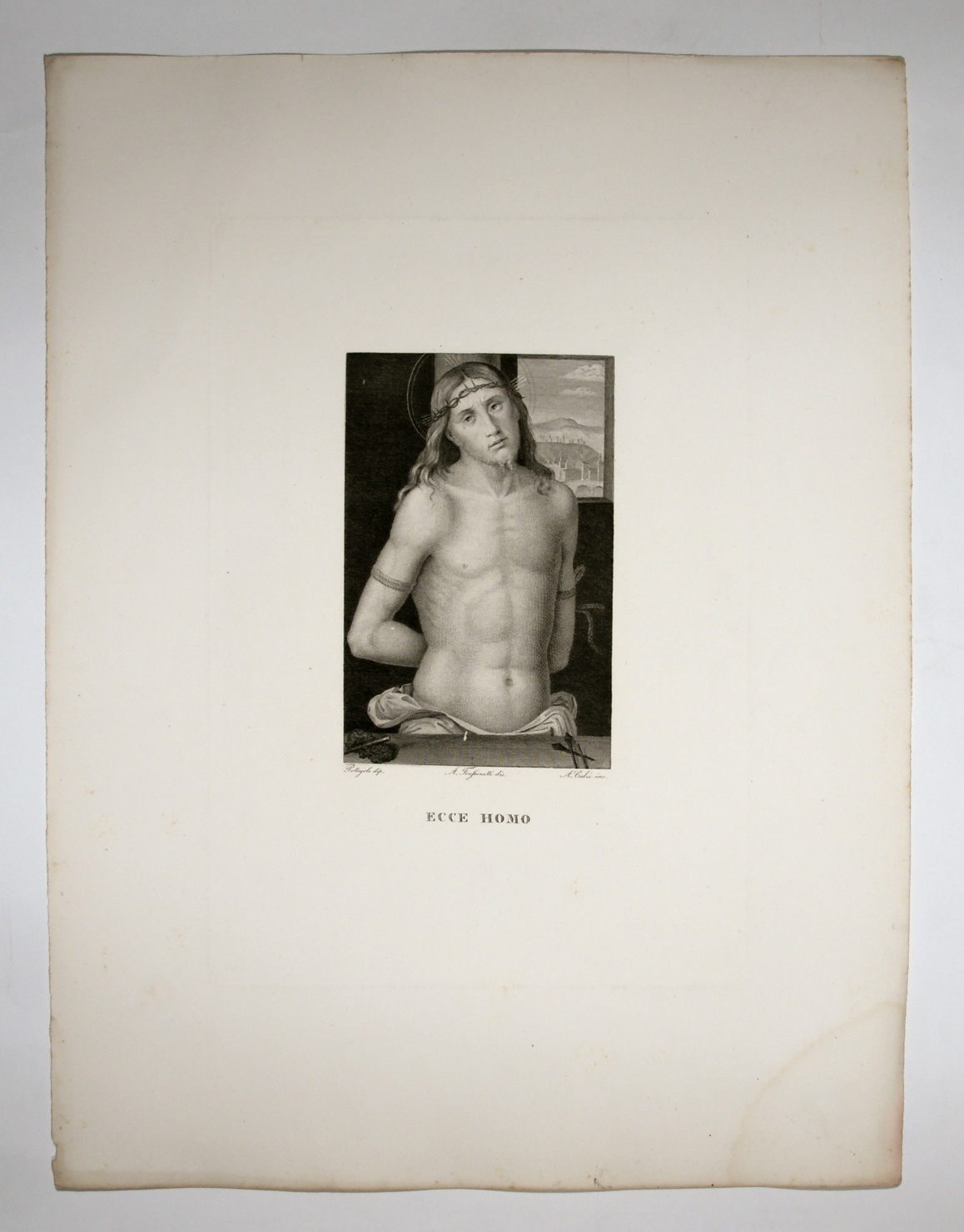 Ecce Homo, Cristo alla colonna (stampa, serie) di Bertucci Giovanni Battista, Frassinetti A, Calzi Achille (sec. XIX)